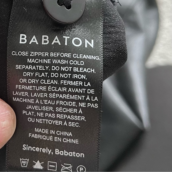 BABATON ARITZIA BLACK VEGAN LEATHER PANTS SIZE 4 CHIC MINIMALIST CONTEMPORARY - Picture 4 of 9